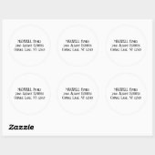 Vet Zwart Elegant Typografie Achternaam Ronde Sticker (Vel)