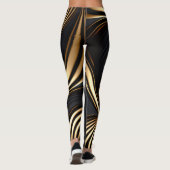 Vet zwart en abstract goud leggings (Achterkant)