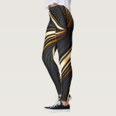 Vet zwart en abstract goud leggings (Links)
