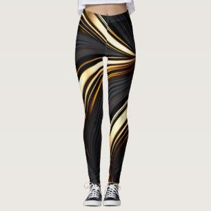 Vet zwart en abstract goud leggings