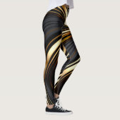 Vet zwart en abstract goud leggings (Rechts)