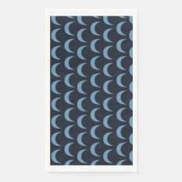 Vet zwart en blauw kwart maan servet