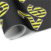 Vet, zwart en geel Stripes 26 Event # (Birthday) Cadeaupapier (Rol Hoek)