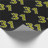 Vet, zwart en geel Stripes 31 Event # (Birthday) Cadeaupapier (Hoek)