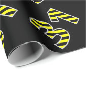 Vet, zwart en geel Stripes 31 Event # (Birthday) Cadeaupapier (Rol Hoek)