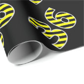 Vet, zwart en geel Stripes 36 Event # (Birthday) Cadeaupapier (Rol Hoek)