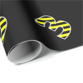 Vet, zwart en geel Stripes 3 Event # (Birthday) Cadeaupapier (Rol Hoek)