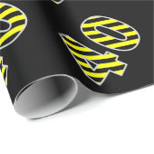 Vet, zwart en geel Stripes 40 Event # (Birthday) Cadeaupapier (Rol Hoek)