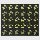 Vet, zwart en geel Stripes 41 Event # (Birthday) Cadeaupapier (Vlak)