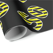 Vet, zwart en geel Stripes 50 Event # (Birthday) Cadeaupapier (Rol Hoek)