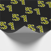 Vet, zwart en geel Stripes 51 Event # (Birthday) Cadeaupapier (Hoek)