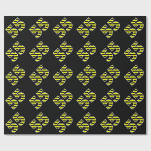 Vet, zwart en geel Stripes 55 Event # (Birthday) Cadeaupapier