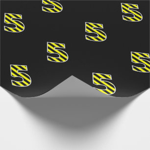 Vet, zwart en geel Stripes 5 Event # (Birthday) Cadeaupapier
