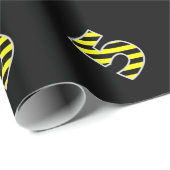 Vet, zwart en geel Stripes 5 Event # (Birthday) Cadeaupapier (Rol Hoek)