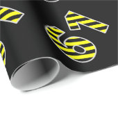 Vet, zwart en geel Stripes 61 Event # (Birthday) Cadeaupapier (Rol Hoek)