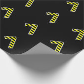 Vet, zwart en geel Stripes 7 Event # (Birthday) Cadeaupapier (Hoek)