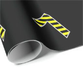 Vet, zwart en geel Stripes 7 Event # (Birthday) Cadeaupapier (Rol Hoek)