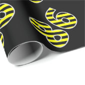 Vet, zwart en geel Stripes 86 Event # (Birthday) Cadeaupapier (Rol Hoek)