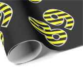Vet, zwart en geel Stripes 89 Event # (Birthday) Cadeaupapier (Rol Hoek)