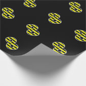 Vet, zwart en geel Stripes 8 Event # (Birthday) Cadeaupapier (Hoek)