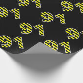 Vet, zwart en geel Stripes 91 Event # (Birthday) Cadeaupapier (Hoek)