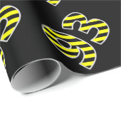 Vet, zwart en geel Stripes 93 Event # (Birthday) Cadeaupapier (Rol Hoek)