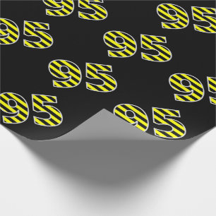 Vet, zwart en geel Stripes 95 Event # (Birthday) Cadeaupapier