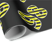 Vet, zwart en geel Stripes 98 Event # (Birthday) Cadeaupapier (Rol Hoek)