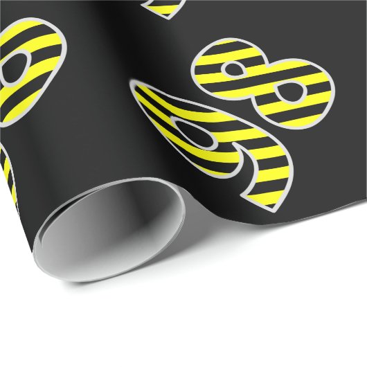 Vet, zwart en geel Stripes 98 Event # (Birthday) Cadeaupapier (Rol Hoek)