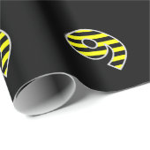 Vet, zwart en geel Stripes 9 Event # (Birthday) Cadeaupapier (Rol Hoek)