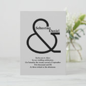 Vet zwart en grijs huwelijk kaart (Staand voorkant)