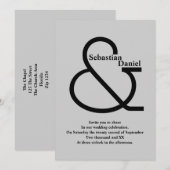 Vet zwart en grijs huwelijk kaart (Voorkant / Achterkant)