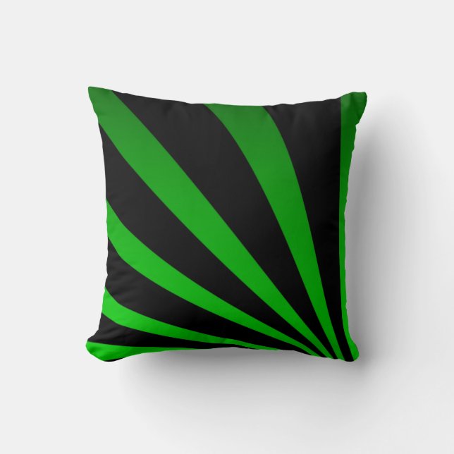 Vet zwart en groen gestripte Pillow Kussen (Voorkant)