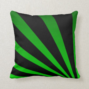 Vet zwart en groen gestripte Pillow Kussen