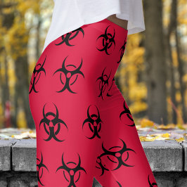 Vet zwart en rood Biohazard-patroon Leggings