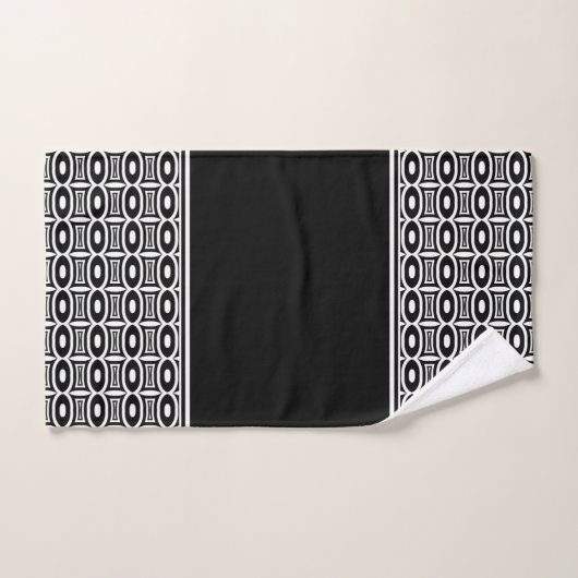 Vet zwart en wit Abstract geometrisch patroon Bad Handdoek (Handdoek)