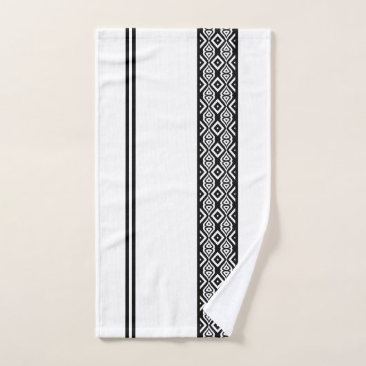 Vet zwart en wit Abstract geometrisch patroon Bad Handdoek (Handdoek)