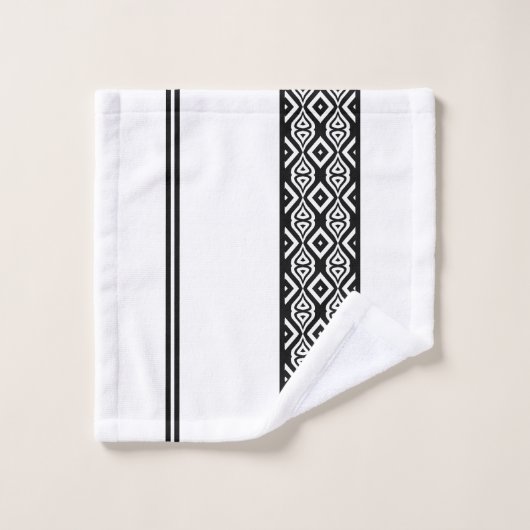Vet zwart en wit Abstract geometrisch patroon Bad Handdoek (Wasdoekje)