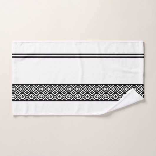 Vet zwart en wit Abstract geometrisch patroon Bad Handdoek (Handdoek)