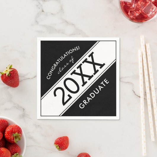 Vet zwart en wit afstudeerfeest servetten (Insitu)
