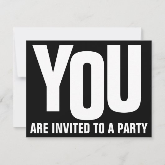 Vet zwart en wit Elke Occasion Party Kaart (Voorkant)