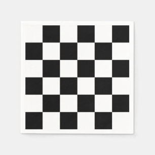 Vet zwart en wit gebarsten patroon servet