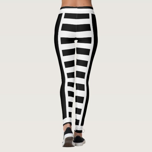 Vet zwart en wit gestreept leggings (Achterkant)