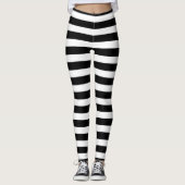 Vet zwart en wit gestreept leggings (Voorkant)