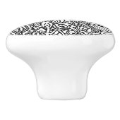 Vet zwart en wit grafisch ontwerp keramische knop (Zijkant)