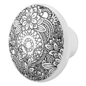 Vet zwart en wit grafisch ontwerp keramische knop (Rechts)