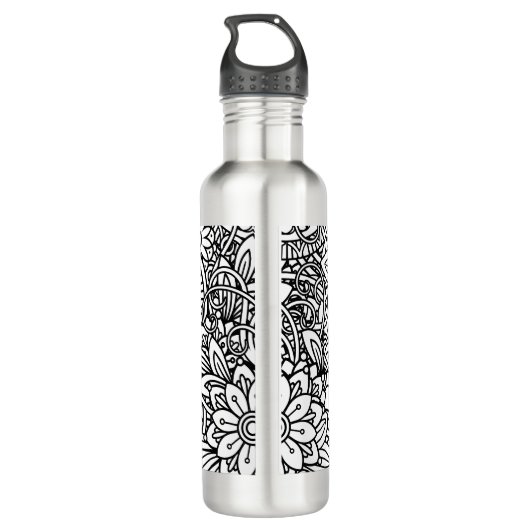 Vet zwart en wit grafisch ontwerp waterfles  (Achterkant)