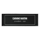 Vet Zwart en Wit Modern Naambadge (Voorkant)