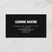 Vet Zwart en Wit Modern Visitekaartje (Achterkant)