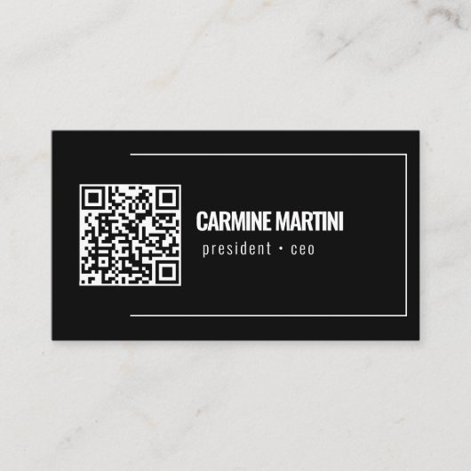 Vet Zwart en Wit Modern Visitekaartje (Voorkant)